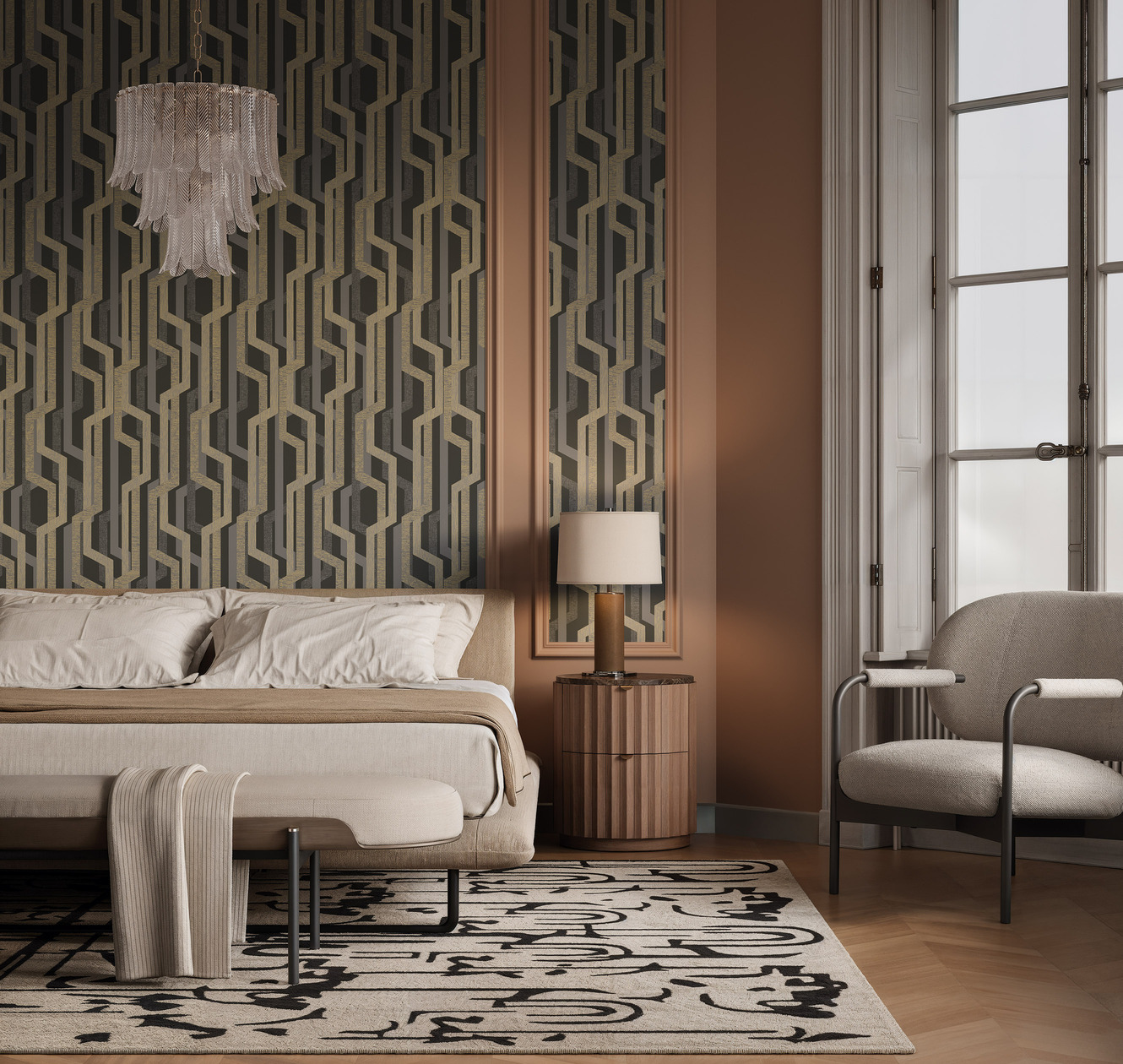 Обои Milassa Солярис Метрополис SOL4 011 10,05×1 фото в интерьере